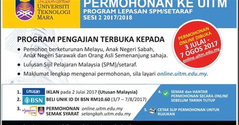 Permohonan ini dibuka kepada lepasan spm, stpm, matrikulasi, asasi dan setaraf untuk pengajian bertaraf ijazah sarjana muda. Surat Permohonan Kerja Lepasan Spm - VRasmi