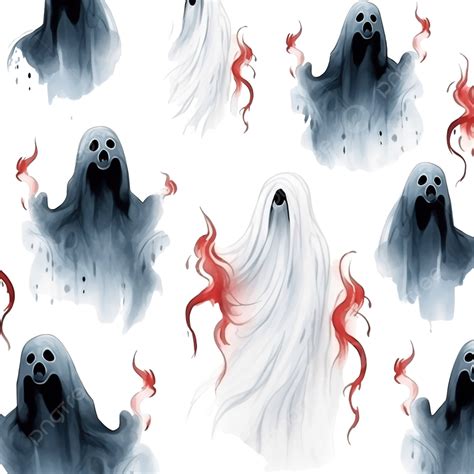 Horror Ghost Halloween Seamless Pattern Design Graphic Halloween