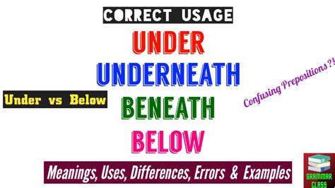 Correct Usage Of Under Underneath Beneath And Below Confusing