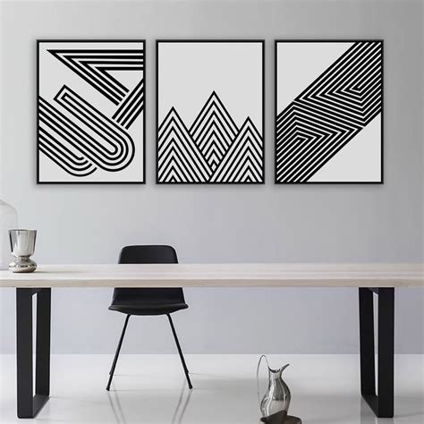 Buy Black White Modern Minimalist Geometric Shape A4