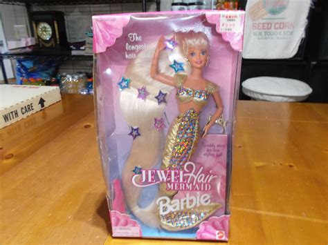 Mattel Barbie Jewel Hair Mermaid Doll 1995 14686 New In Box Antique