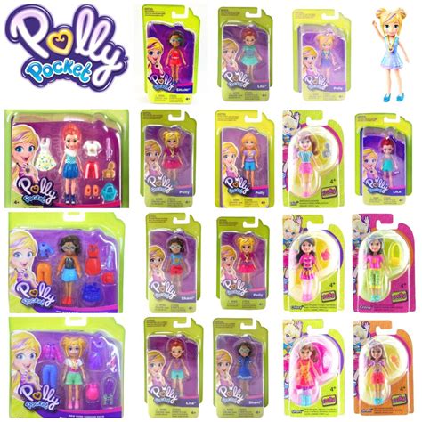 Polly Pocket Active Pose Dolls 9cm Trendy Outfit Accessories Shani Lila