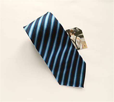 Navy Blue Stripe Tie Wedding Tie Blue Stripe Tie Business Tie Etsy Uk