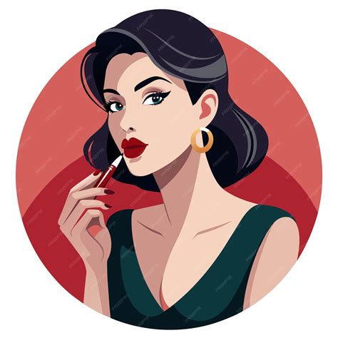 Premium Vector | A woman with a lipstick that says quot lipstick quot