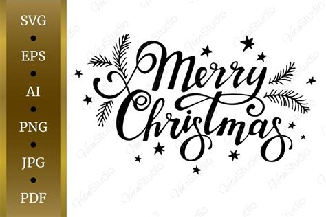 Hand Drawn Merry Christmas Phrase Christmas Lettering