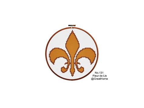 Fleur De Lis Cross Stitch Pattern Counted Chart Pdf No Etsy