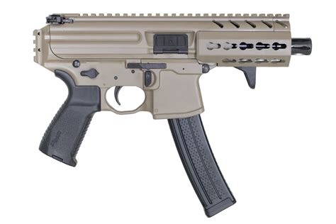 Sig Sauer Mpx 9mm Flat Dark Earth Pistol With Keymod Rail And 45 Inch