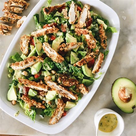 Crispy Crunchy Chicken Salad With Parmesan Dressing The Healthy Hunter