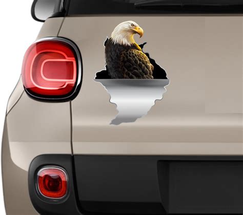 Eagle Stickers American Eagle Bald Eagle Bumper Sticker Car Etsy
