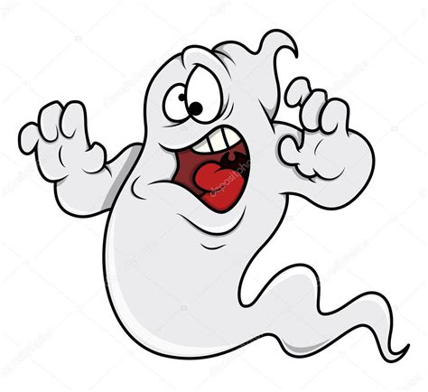 Funny Cartoon Ghost Halloween Vector Illustration Stock Vector Image