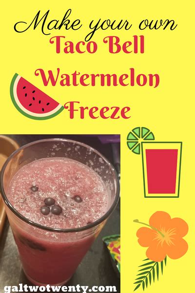 Make Your Own Taco Bell Watermelon Freeze How To Make Taco Frozen