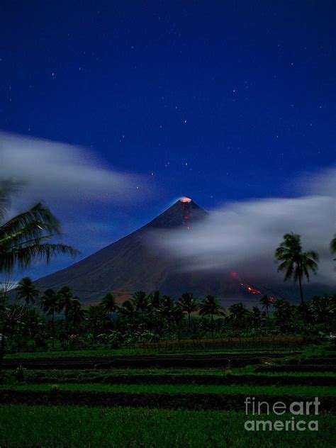 Mayon Volcano At Night Photograph By Aar Reproductions Fine Art America