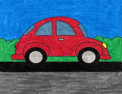 Car step by step drawing. How to Draw an Easy Car · Art Projects for Kids