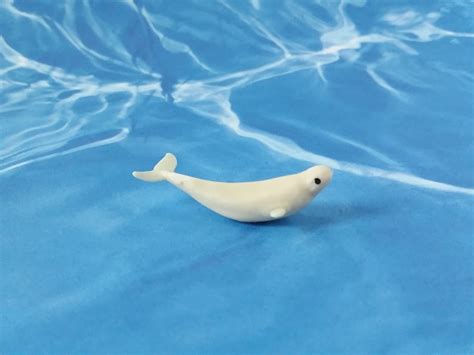 Tiny Beluga Whale Figurine Soft Plastic Animal For Diorama Etsy
