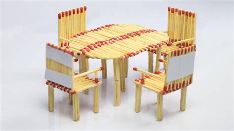 Matchstick Art And Craft Ideas How To Make Chair And Table By Using