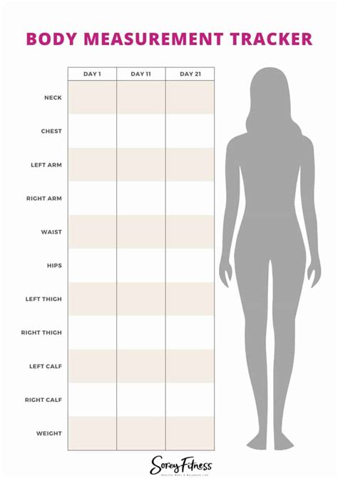 Measurements Tracker Printable Female Body And Male Body Etsy My XXX