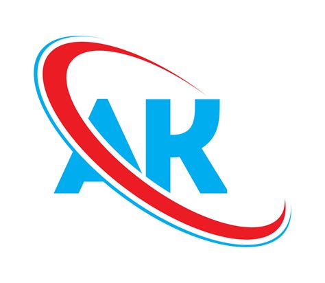 Ak Logo Ak Design Blue And Red Ak Letter Ak Letter Logo Design