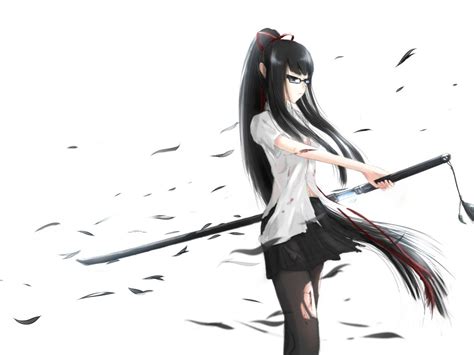 Cute Anime Girl With Sword Wallpaper Freewallpapercollections Chainimage