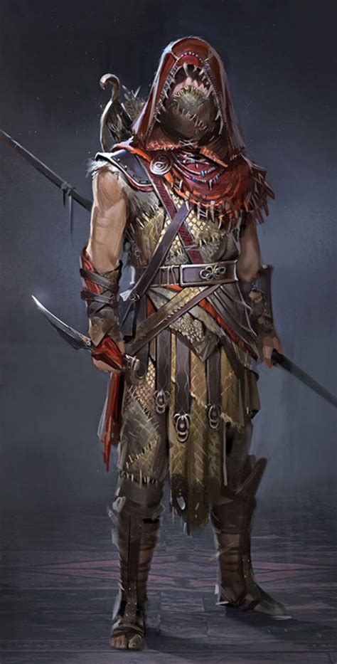 Red Armor Concept From Assassins Creed Odyssey Art Illustration