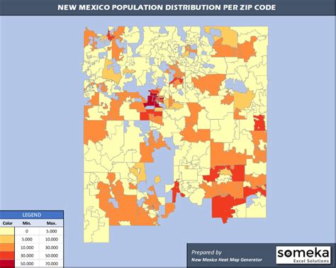 New Mexico Zip Code Map And Population List In Excel