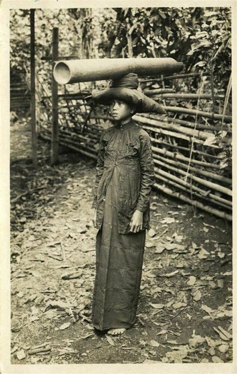 Indonesia Sumatra Native Young Batak Girl Head Transport 1920s