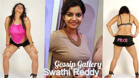 स्वाति रेड्डी swathi reddy sexy 👙👠💋swathi reddy hip navel show in designer black saree