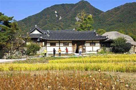 Traditional Village Landscape In South Korea House Styles Rural