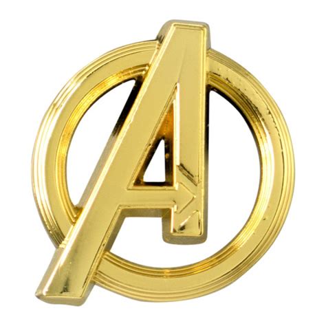 Avengers Logo Gold Pewter Lapel Pin