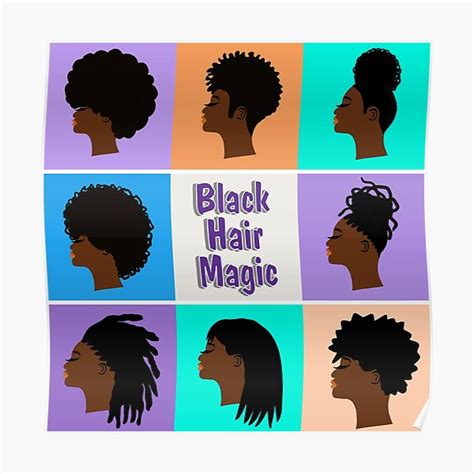 African American Hair Magic Afro Locs Bun Hairstyles Poster By