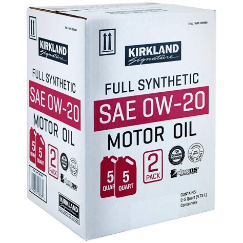 Kirkland Signature 0w 20 Full Synthetic Motor Oil 5 Quart 4 Bottles