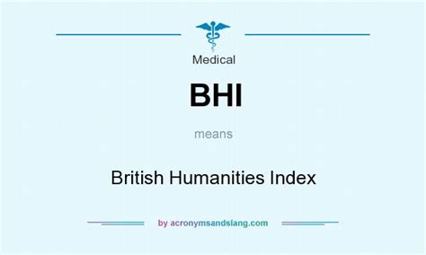 Bhi British Humanities Index In Medical By