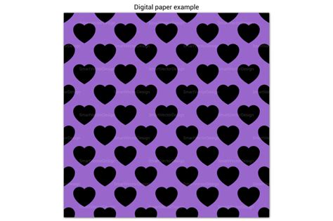 Seamless Large Hearts Digital Paper 250 Colors With Pattern By