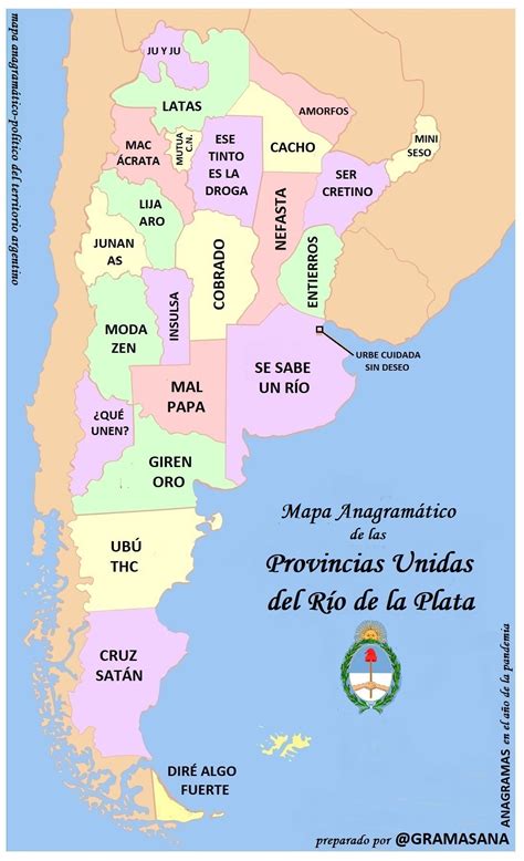 Mapa anagramático de las provincias de Argentina : argentina