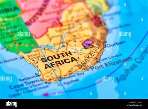 South Africa Country On The World Map Stock Photo Alamy
