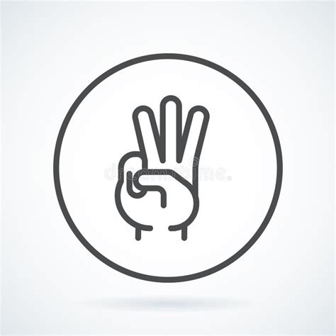Icono De Tres Fingeres En Estilo Plano Aislado En El Fondo Blanco