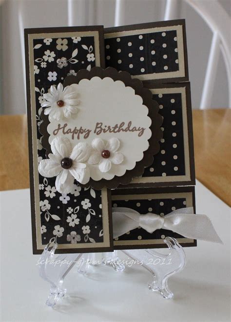 The apertures allow the peonies to be seen through the design. Scrappy-Gram's Designs: Silhouette Tri-Fold Shutter Card