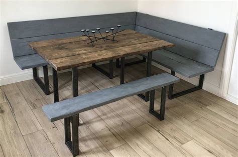 Reclaimed Scaffold Board And Steel Corner Bench Sofa 35cm Seat Etsy