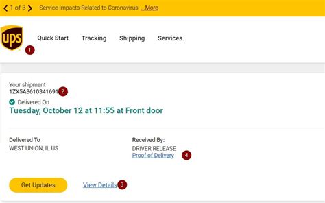Ups Tracking Freight Ground Parcel And Shipment Details