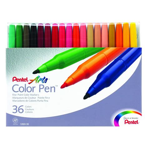 Pentel Color Pen Set Of 36 Assorted S360 36