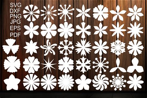 Paper Flower Templates SVG, Flower Center SVG, Origami (211175) | Paper