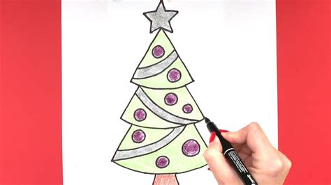 Como Dibujar Un Arbol De Navidad Paso A Paso Simple Dibujar Colorear Brillo Dibujo S Per F Cil