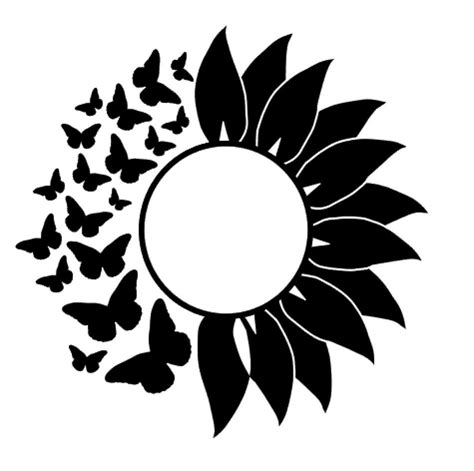 Sunflowers Flourish Svg Dxf Png Digital Download Files Silhouette