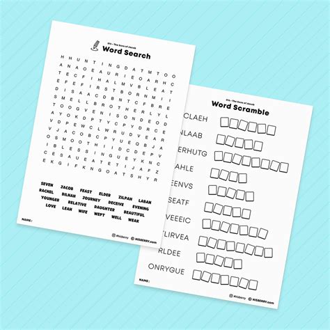 The Sons Of Jacob Bible Verse Activity Worksheets For Kids Hisberry