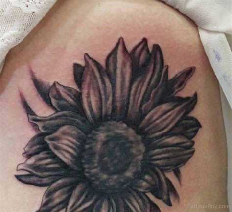 Black And Grey Sunflower Tattoo Tattoos Designs