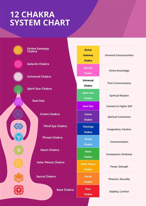 12 chakra system chart illustrator pdf