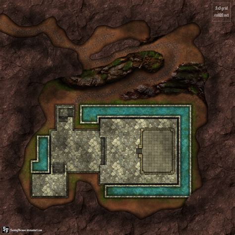 Gridless Undergound Temple Battlemap Roll20 By Savingthrower On