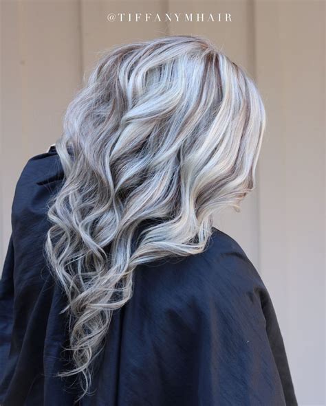 To keep things more modern, choose a color that's just a few shades darker than your hair. Image result for white hair with grey lowlights | Platinum ...