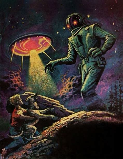 An Astronaut Is Looking At Another Man In The Sky With A Red Object