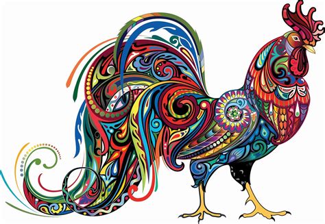 Abstract Rooster Chicken Farmyard Country Zentangle Counted Etsy