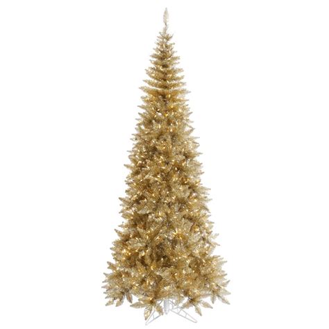 Vickerman 45 Tinsel Champagne Fir Artificial Christmas Tree With 200
